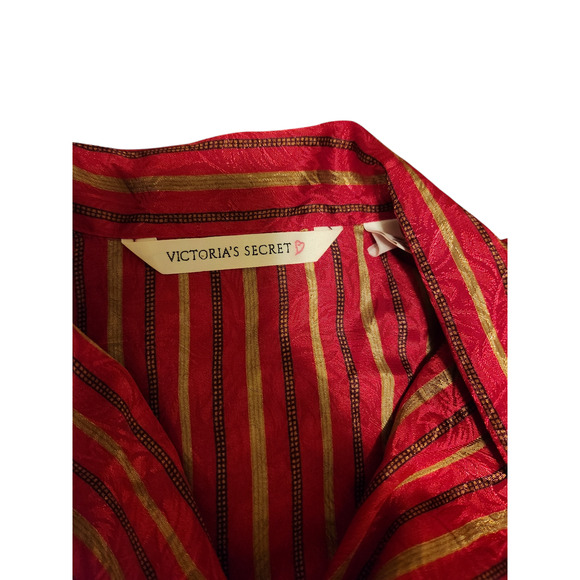 Victoria's Secret Vintage 1990s Red Satin Nightgown Size Small button front - Picture 3 of 3